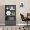 Wooden Storage Bookshelf Cabinet with 3-Tier Open Shelves and Drawer-Grey