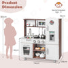 Wooden Toddler Kitchen Playset with Realistic Lights and Sounds-Brown