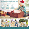 4-in-1 Wooden Triangle Climbing Set with Ramp Sliding Board-Colourful
