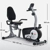 HOMCOM Exercise Bike with LCD Display, Stationary Bike with Quiet 8-Level Magnetic Resistance, Adjustable Seat and Backrest, Indoor Cycling Exercise Equipment for Home Gym Fitness Workout Training
