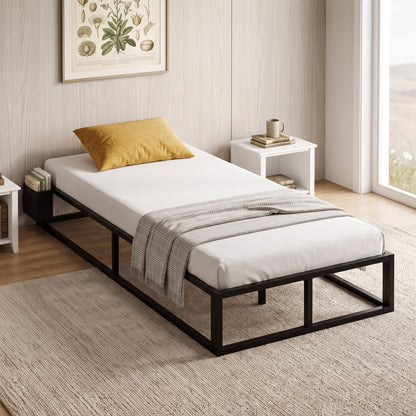 HOMCOM 12 Slats Metal Platform Bed Frame in Black