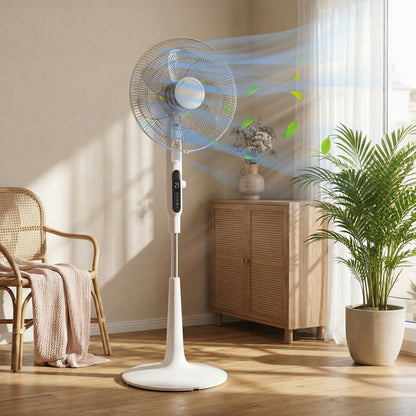 HOMCOM Three Mode Pedestal Fan in White