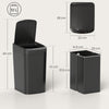 HOMCOM 12L Sensor Bin, Automatic Touchless Motion Sensor Kitchen Bin with Fingerprint Resistant Stainless Steel, Black
