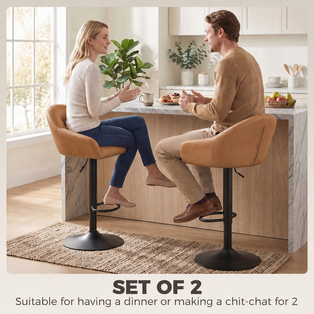HOMCOM Bar Stools in Brown