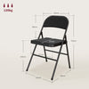 HOMCOM Linen-Look Set of Four Cushioned Folding Chairs - Black