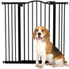 PawHut Pressure Fit Dog Stair Gate No Drilling Safety Gate Auto Close for Doorways, Hallways, 74-100cm Adjustable, 94cm Tall, Black
