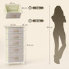 HOMCOM Chest of Five Fabric Drawers - Natural Wood Finish