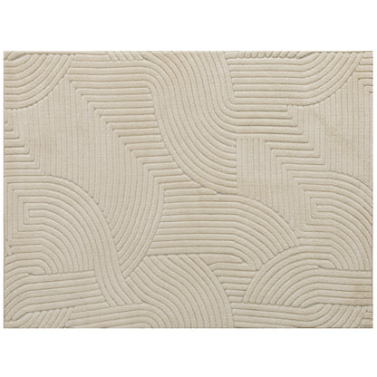 HOMCOM Modern Geometric Rug, Thick & Plush, Non-Slip, 230 x 160 cm - Cream, Living Room/Bedroom/Office
