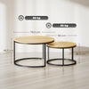 HOMCOM Set of Two Wood-Effect Stacking Tables - Natural