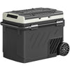 Outsunny 49L Compressor Car Fridge Freezer, Dual Zone Camping Refrigerator with App Control, Telescopic Handle, -20â-20â