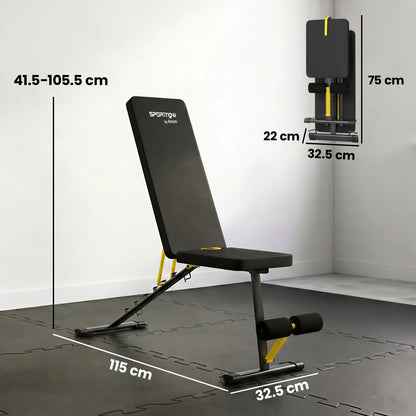 SPORTNOW Adjustable Weight Bench in Yellow