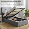 HOMCOM 3ft Single Ottoman Bed with Gas Lift Storage - Grey