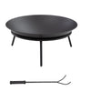 Outsunny Outdoor Fire Pit, Portable Round Firepit with Poker, for Garden, Camping, Bonfire, Picnic, Dia. 47 x 21 cm, Black