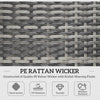 Outsunny Rattan Folding Sun Lounger Outdoor Chair with Cushion and Pillow Mixed Grey