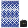 Outsunny Plastic Straw Reversible RV Outdoor Rug with Carry Bag, 182 x 274cm, Blue and White