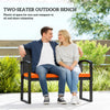 Outsunny Two-Seater Rattan Garden Bench - Orange