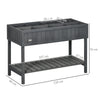 Outsunny Fir Wood Raised Rectangular 8 Compartment Plant Stand Dark Grey