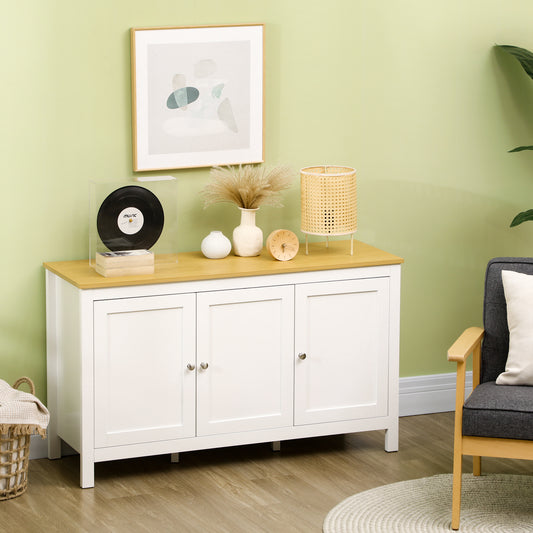 HOMCOM Sideboard, Buffet Cabinet with Doors and Adjustable Shelves for Living Room, Entryway, White