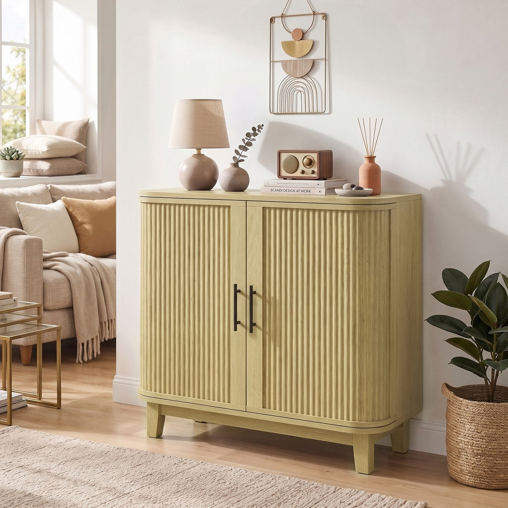 HOMCOM 80cm Sideboard Buffet Cabinet in Oak