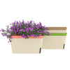 Outsunny Set of 3 Self Watering Plant Pots Outdoor, 27cm Rectangular Garden Planters with Visual Water Level Window, Plastic Flower Pots for Indoor Outdoor Garden Balcony Windowsil