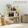 HOMCOM Three-Tier Bamboo Bathroom Rack - Natural Finish