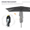 Outsunny 3x2m Patio Parasol Garden Umbrellas Canopy with Aluminium Tilt Crank Rectangular Sun Shade Steel, Black