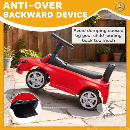AIYAPLAY Official Mercedes-Benz Ride On Car, Foot to Floor Sliding Walker with Horn, Engine Sounds and Under-Seat Storage, Red