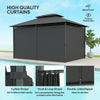 Outsunny 3 x 4m Steel Gazebo, with Curtains - Black