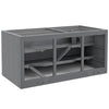 PawHut Wooden Hamster Cage, Small Animals Hutch with Tray, Openable Top, Exercise Play House Pen, 115L x 57W x 55Hcm, Grey