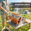 Outsunny Charcoal BBQ Grill Portable Stainless Steel Barbecue with Tilting Grate for Camping Picnic Garden Orange
