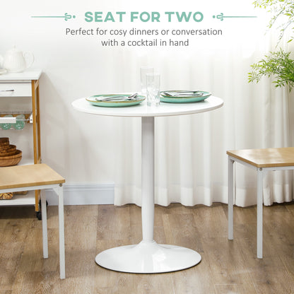 HOMCOM 75H x a70cm Two-Person Minimalistic Dining Table - White