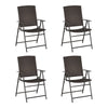 Outsunny Set of Four Folding Rattan Seat Chairs - Brown