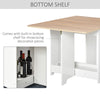 HOMCOM Foldable Dining Table Drop-Leaf Folding Desk Side Console with Storage Shelf for Kitchen,Dining Room