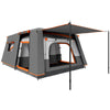 Outsunny 4-6 Man Camping Tent, Double Layer Tunnel Tent with Porch, Living Area and 2 Bedrooms, Sewn in Groundsheet, 3000mm Waterproof and UPF 30+, Portable with Bag, Grey