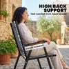 Outsunny Folding Garden Chairs Set of 2, Foldable Garden Dining Chairs with High Back, Armrests, Texteline Seat, Light Grey