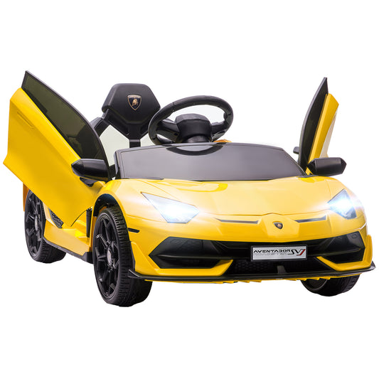 HOMCOM Lamborghini Licensed 12V Kids Electric Car in Yellow
