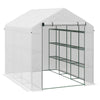 Outsunny 8 x 6ft Walk-In Greenhouse, with Shelves - White
