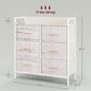 HOMCOM Rustic Chest of Six Fabric Drawers - Natural