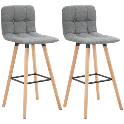 HOMCOM Breakfast Bar Stool Set in Grey