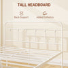 HOMCOM Double Minimalistic Metal Bed Frame - White