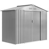 Outsunny 7 x 4ft Lockable Metal Garden Tool Storage Shed Storage - Light Grey