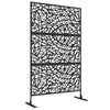 Outsunny Metal Decorative Privacy Screen Outdoor Divider, Black Twisted Lines