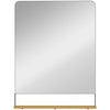HOMCOM Wall Mirror with Wood Shelf - Black
