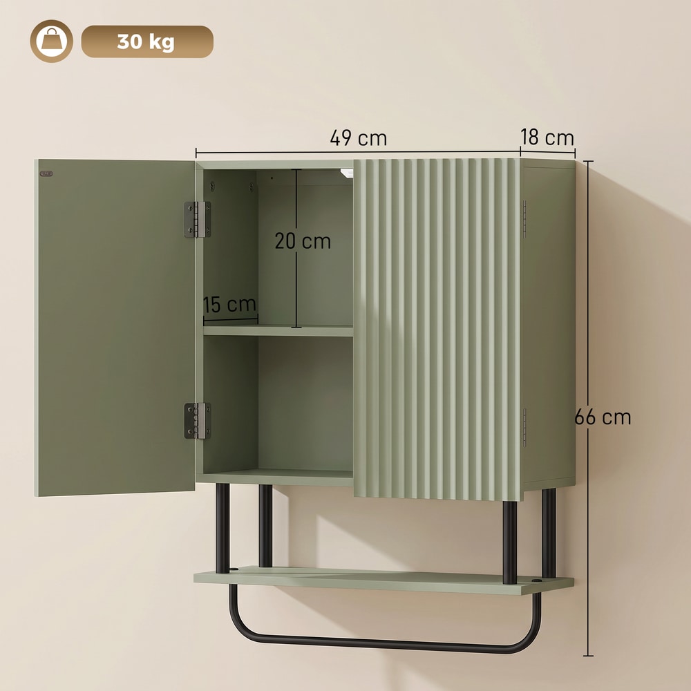 HOMCOM Bathroom Wall Cabinet in Green
