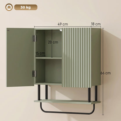 HOMCOM Bathroom Wall Cabinet in Green