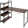 HOMCOM Office Desk with Storage Shelves, 120 CM Computer Desk, Industrial Study Table with Metal Frame for Home Office Small Space, Rustic Brown