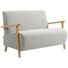 HOMCOM Small Sherpa Fabric 2 Seater Sofa Settee - Light Grey
