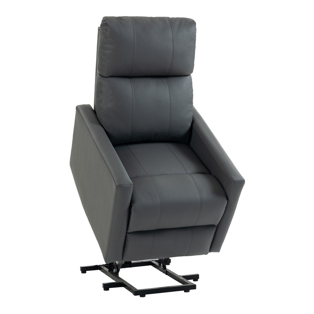 HOMCOM Riser Recliner Chair with Vibration Massage & Heat, Electric Lift Chair for Elderly, Spring Cushion, USB Port, Dark Grey