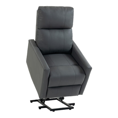 HOMCOM Riser Recliner Chair with Vibration Massage & Heat, Electric Lift Chair for Elderly, Spring Cushion, USB Port, Dark Grey