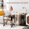 HOMCOM 63 cm Drop Leaf Writing Work Desk - Rustic Brown